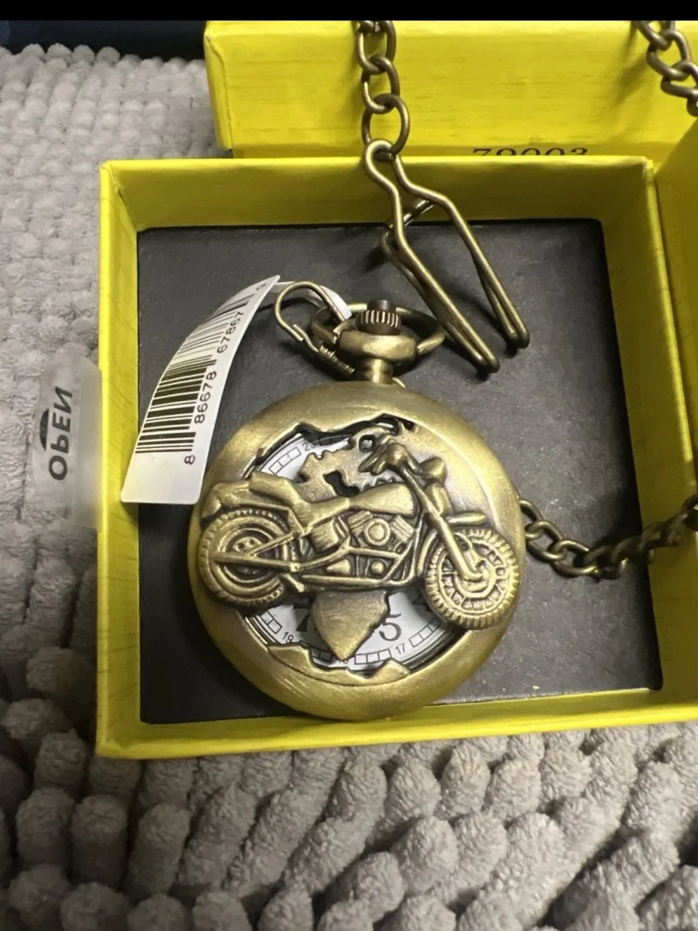 Invicta Motorcycle Pocket Watch 47mm, Bronze #79003 Motorcycle